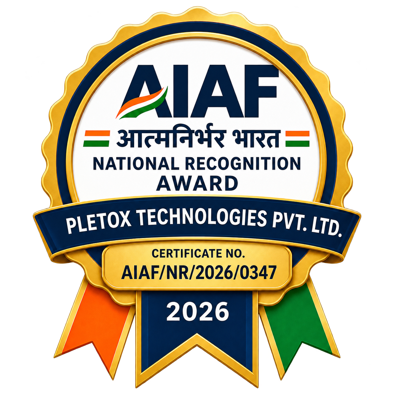 AIAF National Recognition Award for Pletox Technologies
